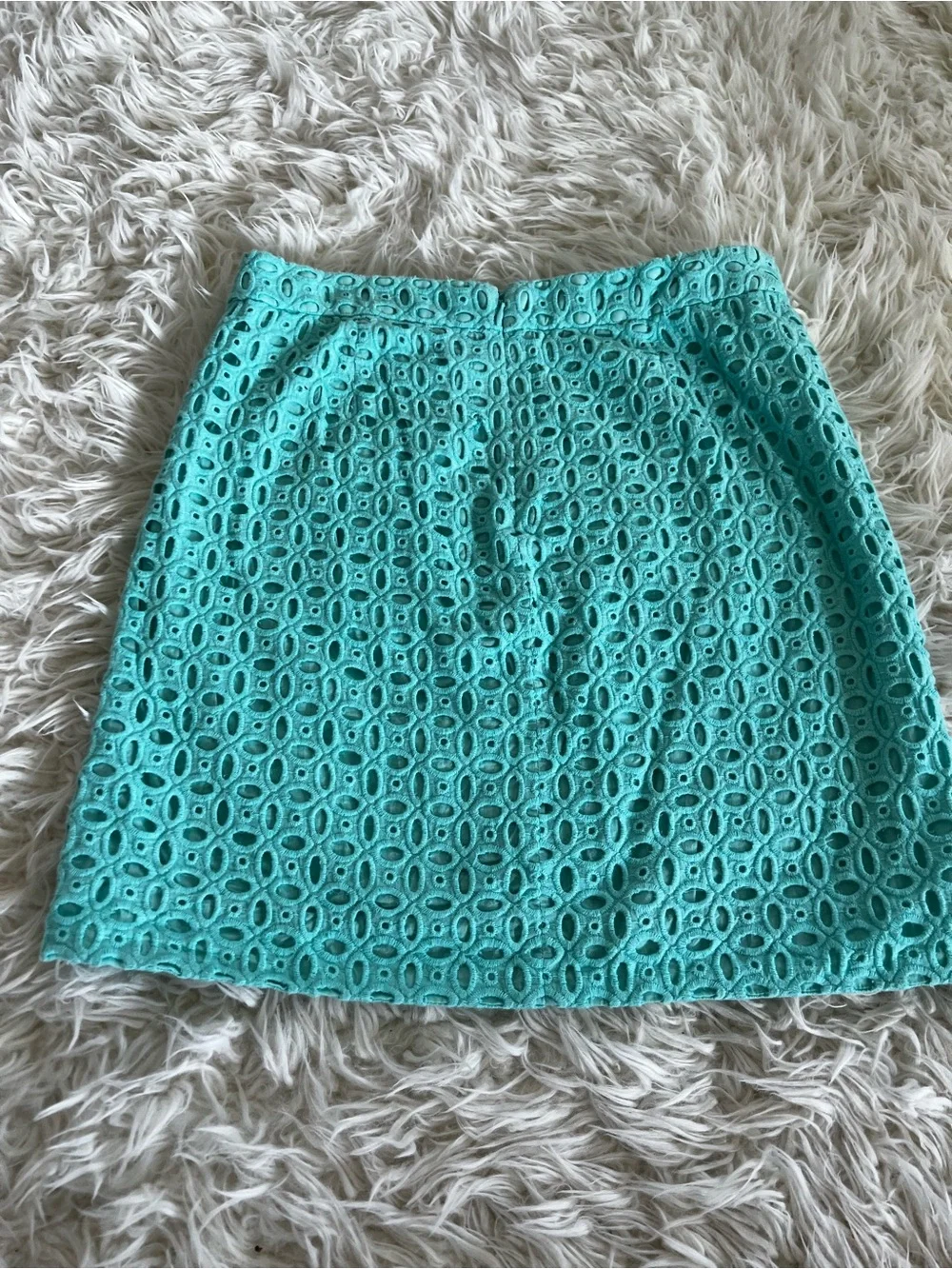 J. Crew Aqua Eyelet Lace Mini Skirt